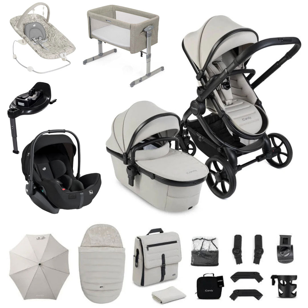iCandy Peach 8 Essential Bundle with Joie i-Level Pro & Rotating Base