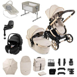 iCandy Peach 8 Premium Bundle with Maxi-Cosi Pebble Slide Pro Lie-Flat Car Seat & Sliding ISOFIX Base
