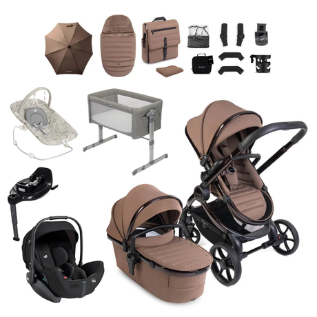 iCandy Peach 8 Essential Bundle With Joie Signature i-Level 360 Car Seat