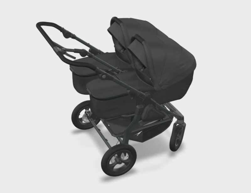 TFK Duo 2 Double Pushchair with 2 Combi Units – All-Terrain Twin from Birth to 3 Years
