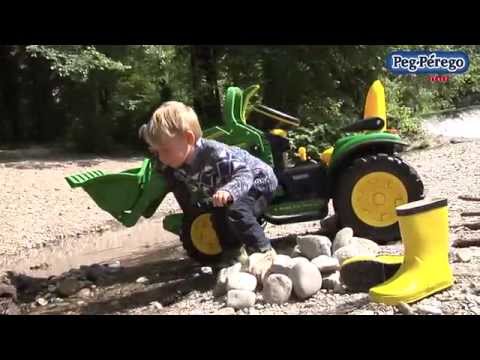Peg Perego John Deere Ground Loader 12 Volt + Stake-Side Trailer