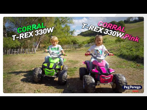 Peg Perego Corral T-Rex 330W 12 Volt Electric Quad, 3+ years, Pink