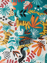 FORREST 3 Piece Reversible Cot Bed Set – Organic Cotton Baby Bedding - Rainforest