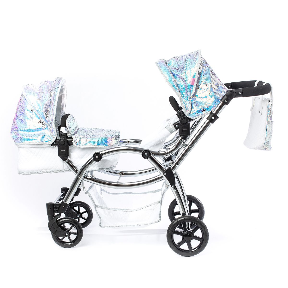Roma Polly Twin Dolls Pram Mermaid – Adjustable Twin Doll Pushchair, 3+ years
