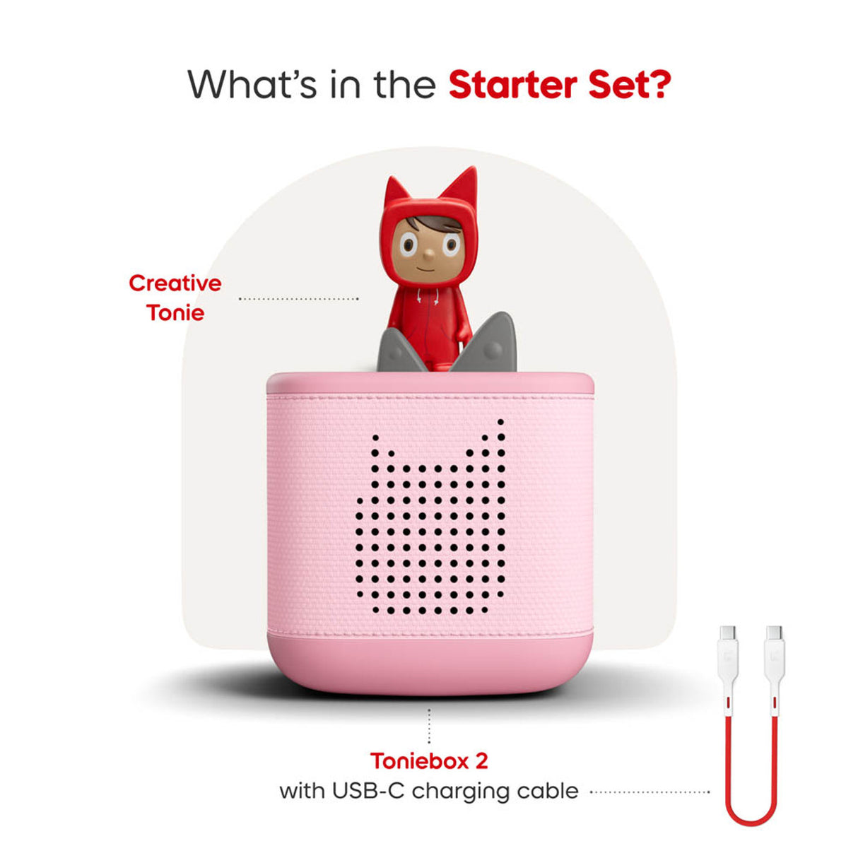 Tonies Toniebox 2 Starter Set with Creative Tonie Rubie - Pink