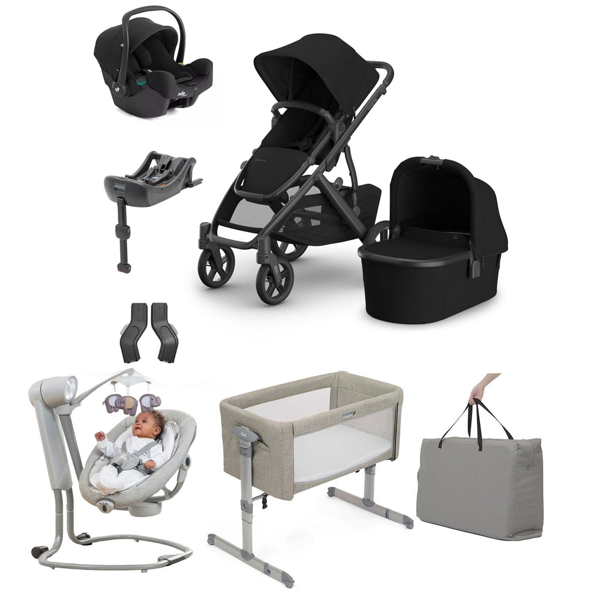 UPPAbaby Vista V3 Essential Pram & Nursery Bundle with Joie i-Snug 2 & Base