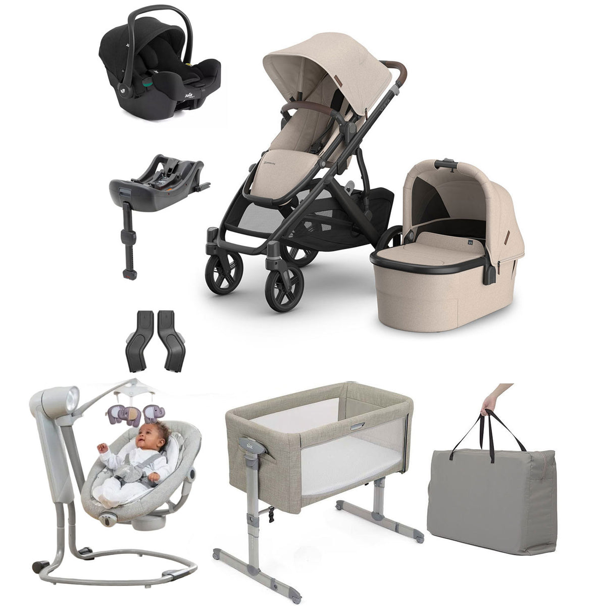 UPPAbaby Vista V3 Essential Pram & Nursery Bundle with Joie i-Snug 2 & Base