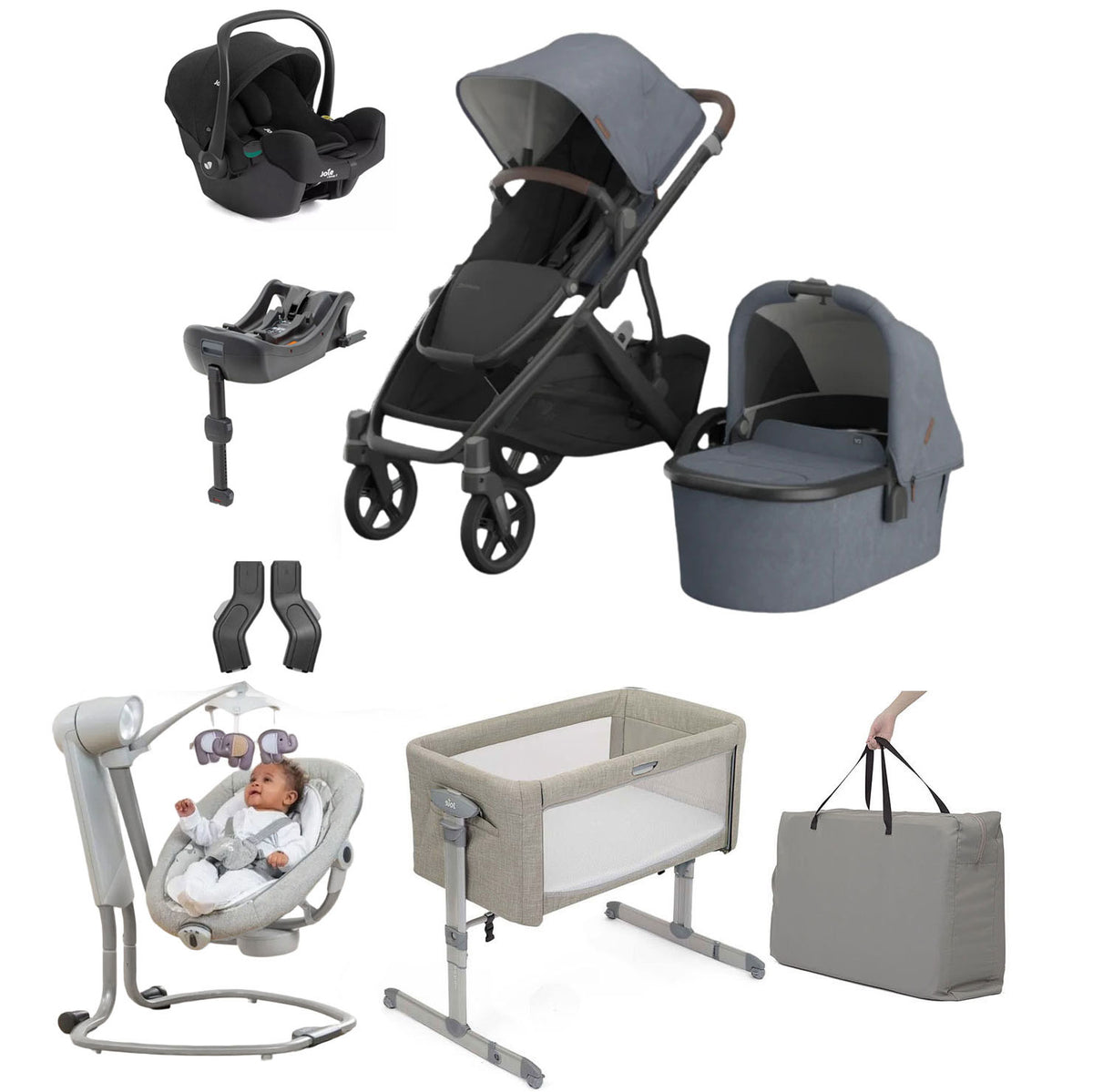 UPPAbaby Vista V3 Essential Pram & Nursery Bundle with Joie i-Snug 2 & Base