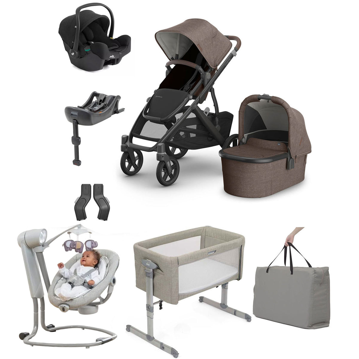 UPPAbaby Vista V3 Essential Pram & Nursery Bundle with Joie i-Snug 2 & Base