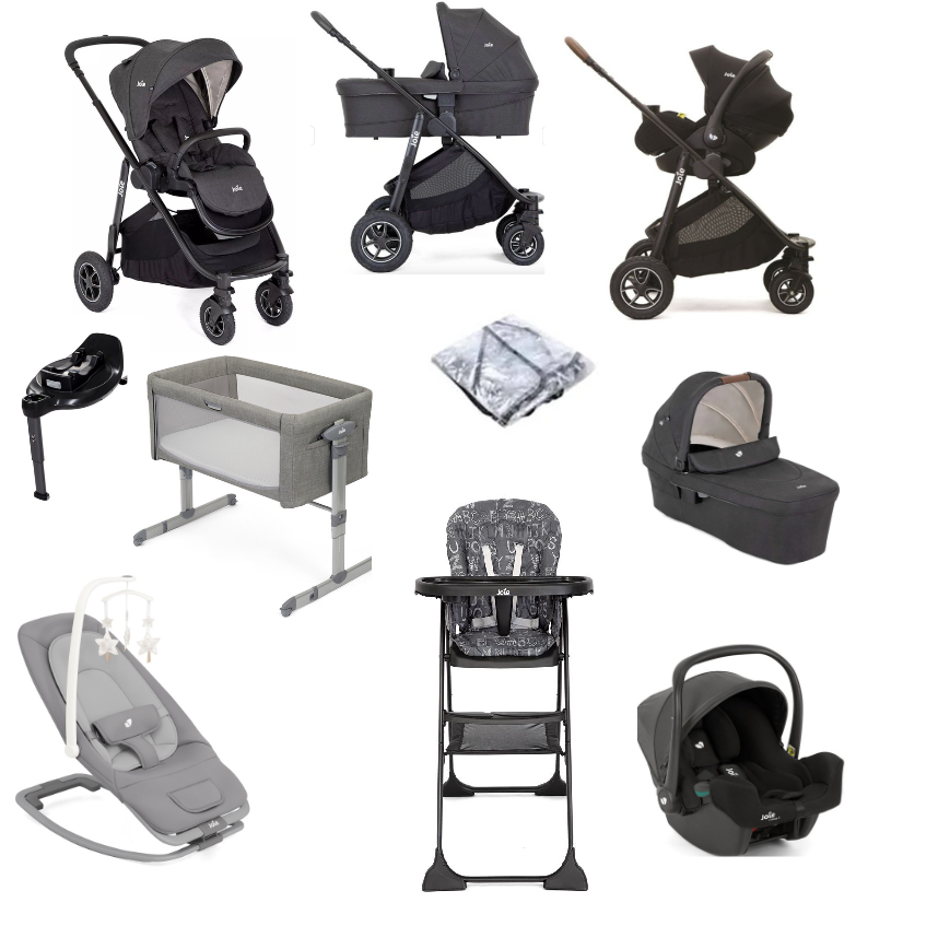 Joie Versatrax On the Go Encore 7-Piece Travel System & Nursery Bundle, Shale